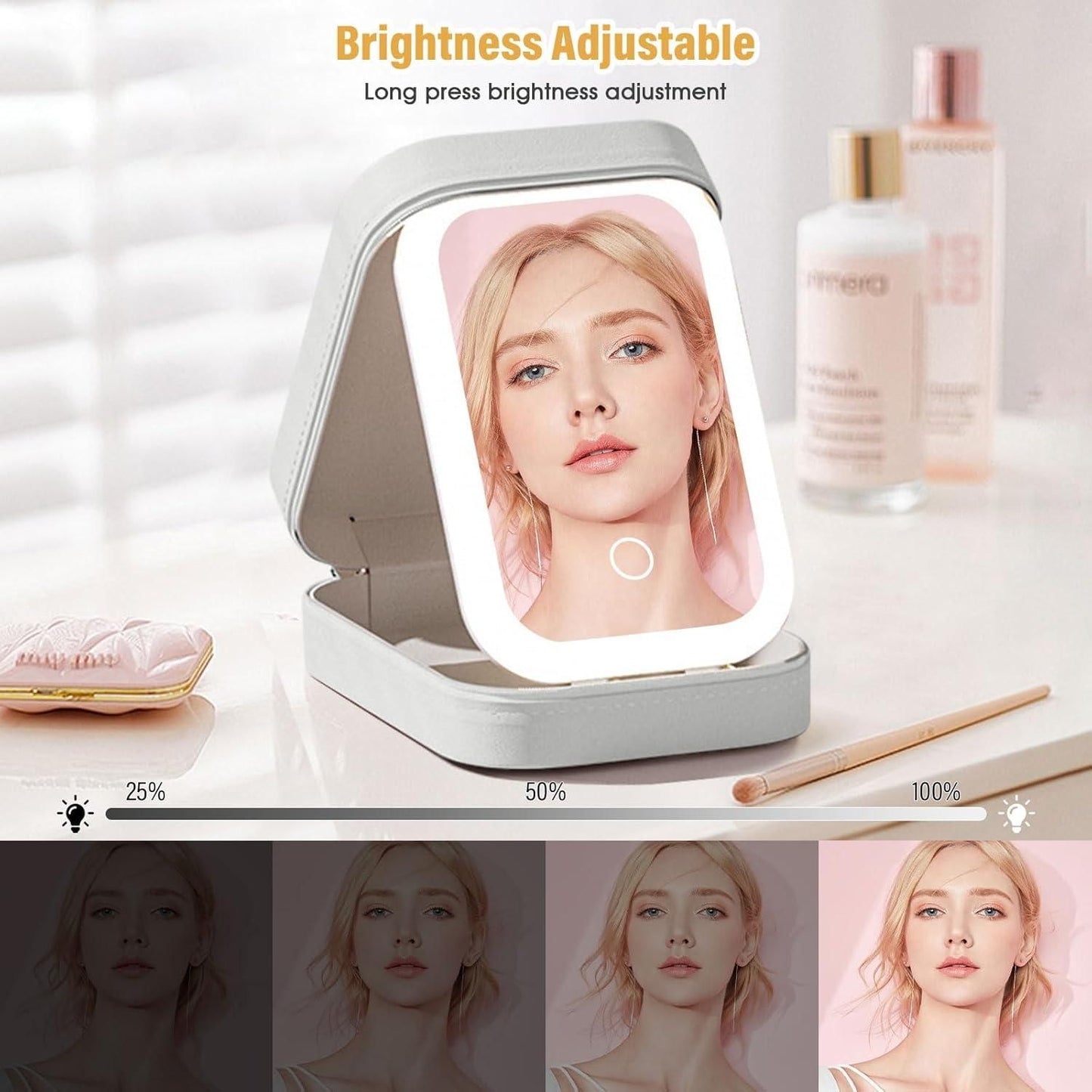 LuxeGlow Jewellry Box (with LED Mirror)