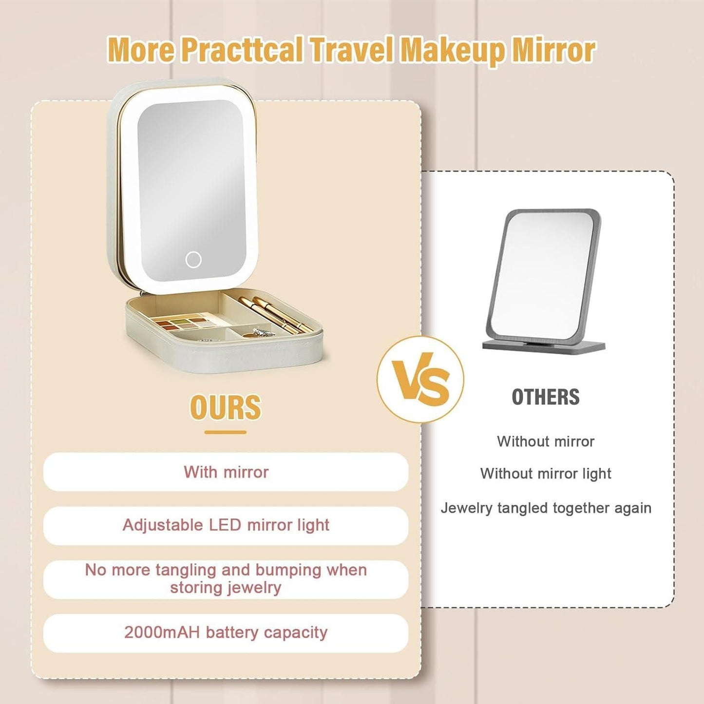 LuxeGlow Jewellry Box (with LED Mirror)