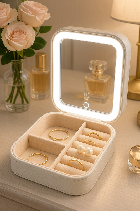 LuxeGlow Jewellry Box (with LED Mirror)